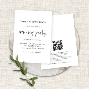 Invitation Script moderne QR Code Mariage Soirée Fête Invita