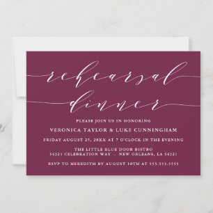 INVITATION SCRIPT MODERNE SIMPLE RÉPÉTITION DÎNER INVITATIO