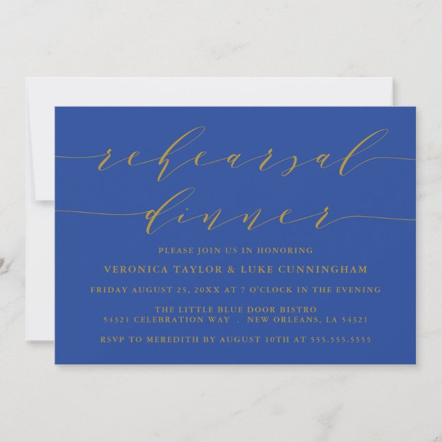 INVITATION SCRIPT MODERNE SIMPLE | RÉPÉTITION DÎNER INVITATIO (Devant)