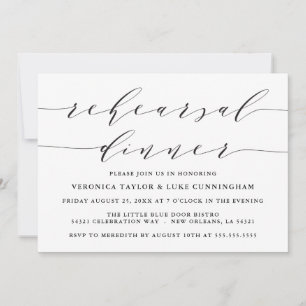 INVITATION SCRIPT MODERNE SIMPLE RÉPÉTITION DÎNER INVITATIO