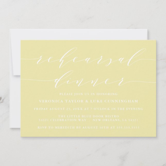 INVITATION SCRIPT MODERNE SIMPLE | RÉPÉTITION DÎNER INVITATIO (Devant)
