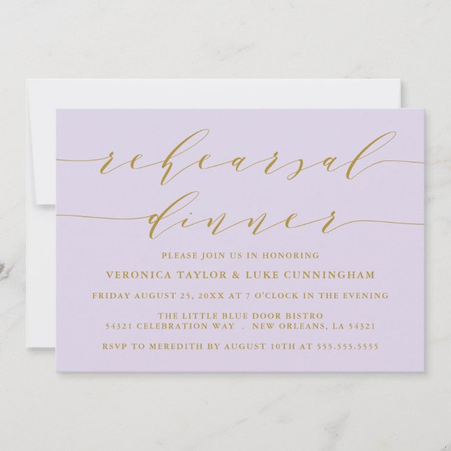 INVITATION SCRIPT MODERNE SIMPLE | RÉPÉTITION DÎNER INVITATIO (Devant)