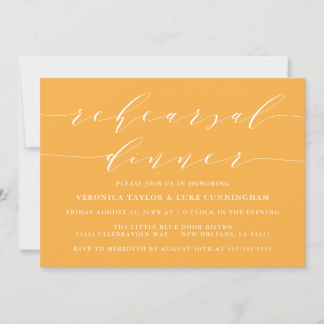 INVITATION SCRIPT MODERNE SIMPLE | RÉPÉTITION DÎNER INVITATIO (Devant)