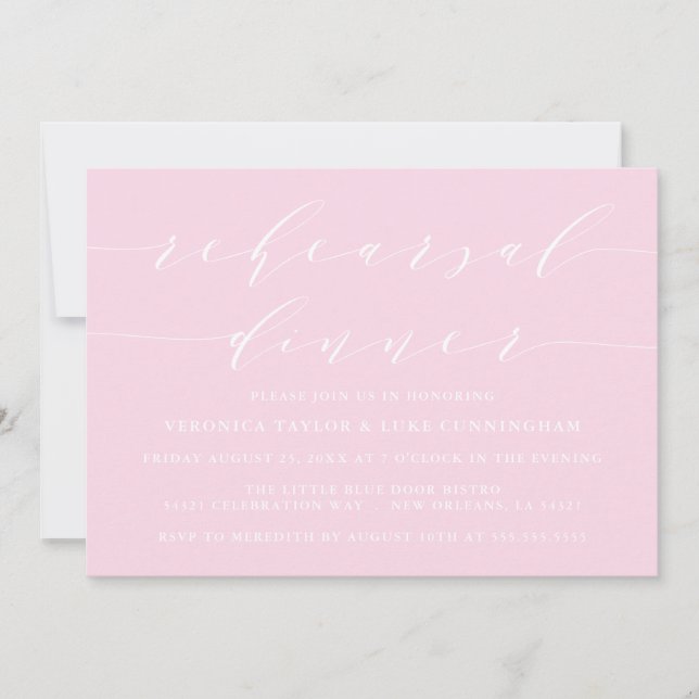 INVITATION SCRIPT MODERNE SIMPLE | RÉPÉTITION DÎNER INVITATIO (Devant)