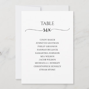 Invitation Script noir moderne Tableau numéro 6 Tableau de si