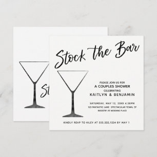 Invitation Script noir sur Stock blanc le Bar Couples Douche
