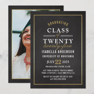 Invitation Script or et blanc sur tableau de bord   Photo de 