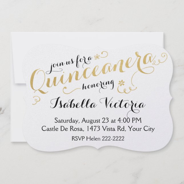 Invitation Script or Quinceanera (Devant)