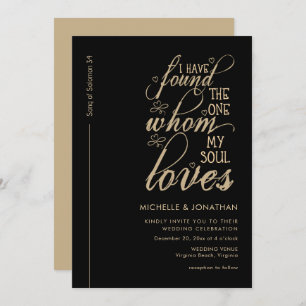 Invitation Script or sur Black Bible Verse Mariage chrétien