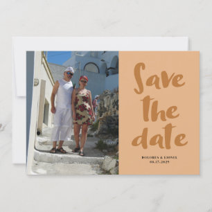 Invitation Script Photo Minimaliste Enregistrer la date Invit
