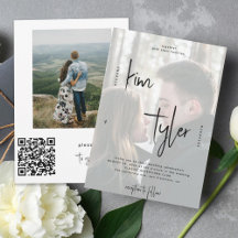 Script QR CODE moderne noms 2 photos mariage