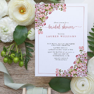 Invitation Script Rose vintage Dusty Fête des mariées florale