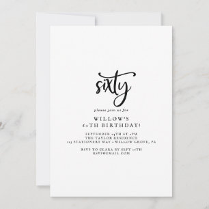 Invitation Script rustique 60e anniversaire de fête Invitatio