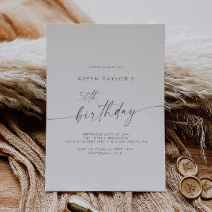 Invitation Script Silver moderne 50e anniversaire