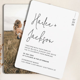 Invitation Script Simple Moderne Avec Mariage Minimaliste Pho