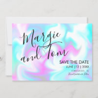 Script super Swirls Enregistrer la date Rose Bleu