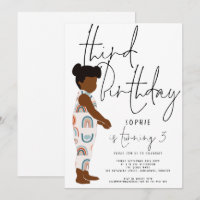 Script tendance Fille Rainbows Cheveux foncé 3e an