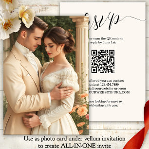 Invitation Script tout en un Vellum Photo Arrière - plan Mari