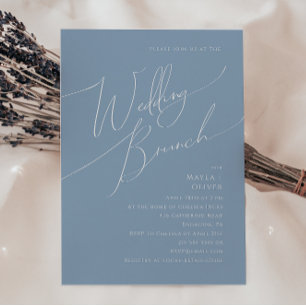 Invitation Script Whimsical Brunch Mariage Dusty Blue