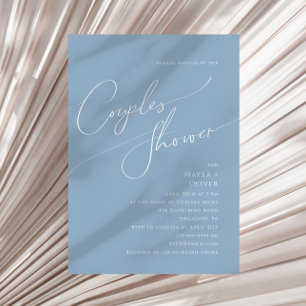 Invitation Script Whimsical Douche Dusty Blue Couples