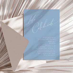 Invitation Script Whimsical   Dusty Blue Célébrons