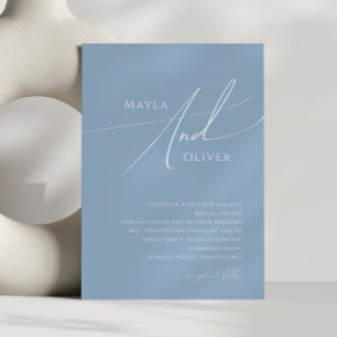 Invitation Script Whimsical   Dusty Blue Mariage
