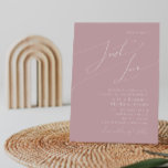 Invitation Script Whimsical | Dusty Rose Just Love Mariage<br><div class="desc">Voici notre magnifique script lunatique | rose poussiéreux juste aimer faire-part de mariage parfait pour votre simple fête de printemps de boho moderne. Notre design élégant comprend une palette de couleurs vives et pastel avec un script de calligraphie vintage et chic. Que vous préfériez un style minimaliste ou classique, notre...</div>