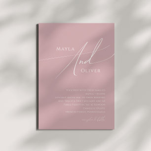 Invitation Script Whimsical   Dusty Rose Mariage