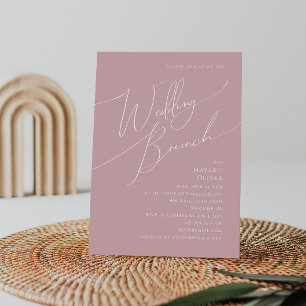 Invitation Script Whimsical   Dusty Rose Mariage Brunch