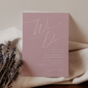 Invitation Script Whimsical   Dusty Rose Nous faisons Mariage
