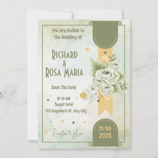Invitation Script Whimsical | Mariage Décontracté Sage Green
