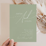 Invitation Script Whimsical | Mariage Décontracté Sage Green<br><div class="desc">Voici notre magnifique script lunatique | sauge vert décontracté faire-part de mariage parfait pour votre simple fête de printemps de boho moderne. Notre design élégant comprend une palette de couleurs vives et pastel avec un script de calligraphie vintage et chic. Que vous préfériez un style minimaliste ou classique, notre produit...</div>