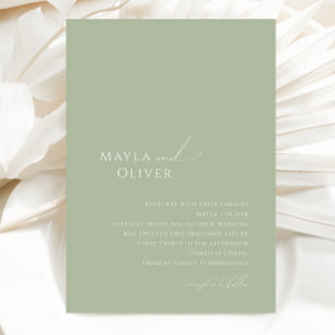 Invitation Script Whimsical Mariage photo Sage Monogram