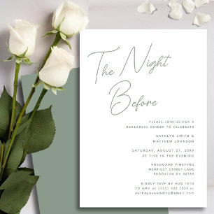 Invitation Script Whimsical Vert Sage Chic La Nuit Avant
