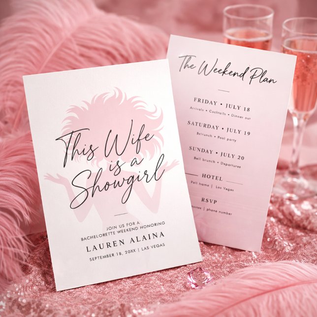 Invitation Script Wife Is a Showgirl Bachelorette Weekend (Créateur téléchargé)