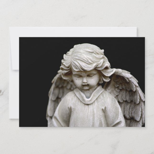 Invitation Sculpture de l'Ange Cupidé, Mémorial, Condolence (Devant)