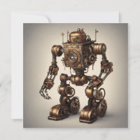 Sculpture de robot Steampunk en bronze