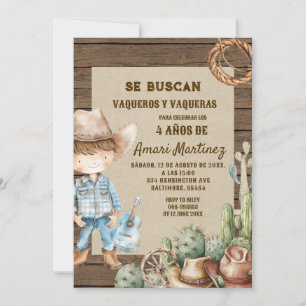 Invitation Se Buscan Recherché Espagnol Occidental Cowboy Ann