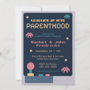 Invitation Se Rendre Au Baby shower Du Jeu Vidéo De La Parent