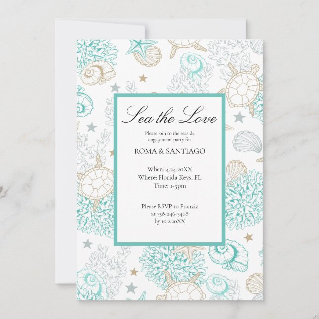 Invitation Sea The Love Beach Engagement Party Appartement (Devant)