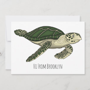 Invitation Sea turtle cartoon