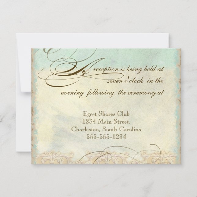 Invitation Sea Turtle Modern Coastal Ocean Beach Swirls (Devant)