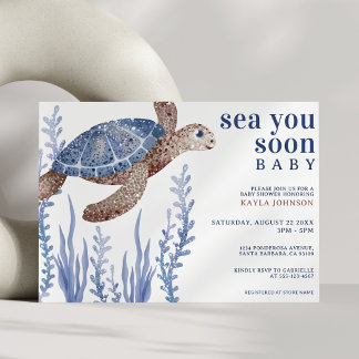 Invitation Sea You Soon Aquarelle Sous l'Océan Baby Shower