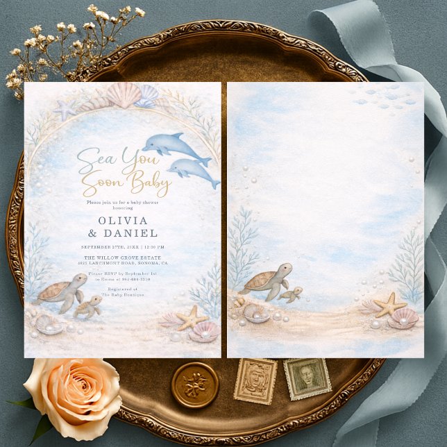 Invitation Sea You Soon Fête de Bébé pour Couples (Créateur téléchargé)