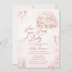 Invitation Sea You Soon Fille Côtière Baby Shower