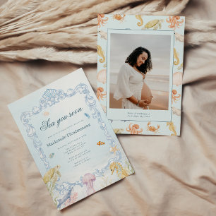 Invitation Sea You Soon Rococo Photo Baby Shower