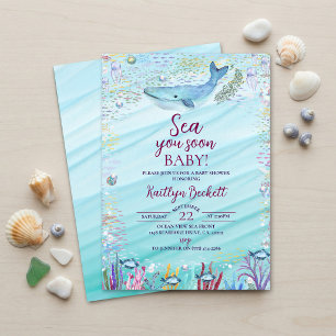 Invitation Sea You Soon Under The Sea Baby Shower
