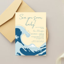 Sea You Soon Vague Bleu Garçon Baby Shower