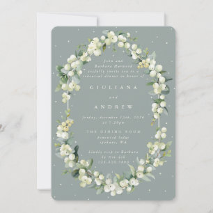 Invitation Seafoam Snowberry+Eucalyptus Mariage répétition