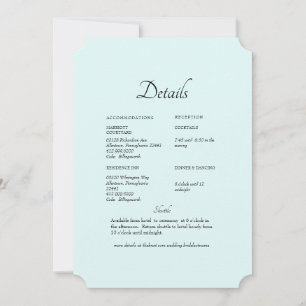 Invitation Seafoam White Hydrangea Floral Mariage Détail